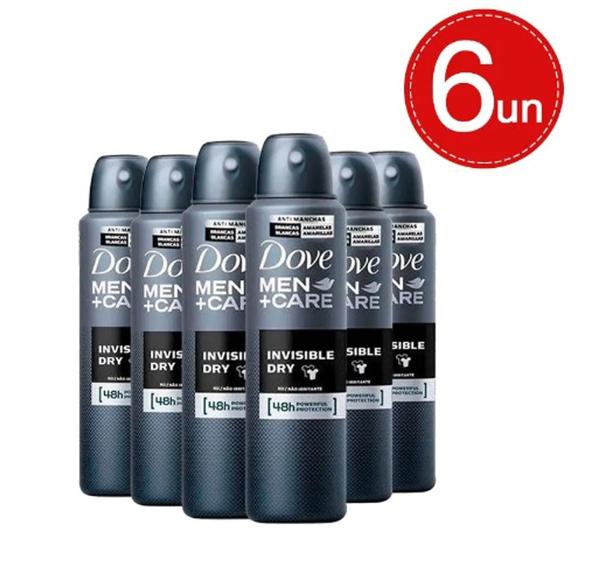 Desodorante Dove Men+Care Invisible Dry Aerosol - Antitranspirante Masculino 150ml - 6 UNIDADES