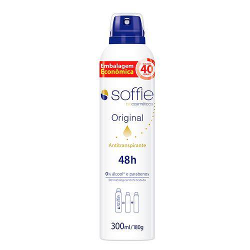 Desodorante Esportivo Aerosol com Perfume Original Soffie - 300ml