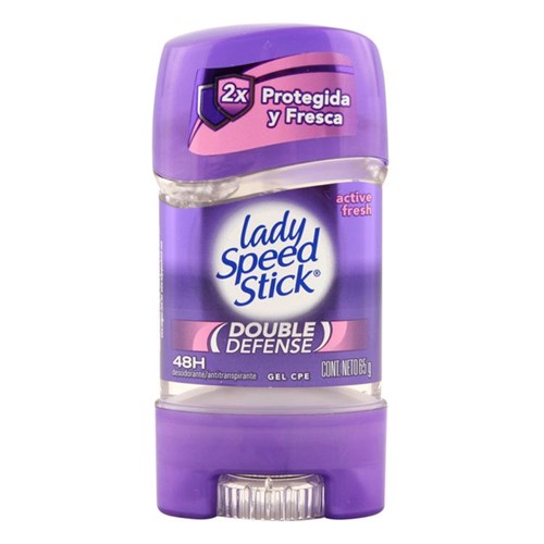 Desodorante Femenino Antitranspirante Double Defense Active Fresh Lady Speed Stick 65 G