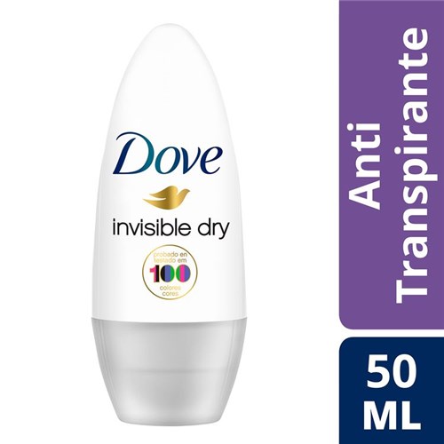Desodorante Femenino Antitranspirante Roll On Invisible Dry Antimanchas Blancas Dove 50 Cc