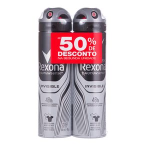 Desodorante Feminino Aerosol Invisible Rexona com 2 Unidades 90g Cada