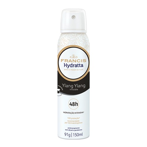 Desodorante Francis Hydratta Ylang Ylang Invisible Aerosol Antitranspirante 48h 150ml