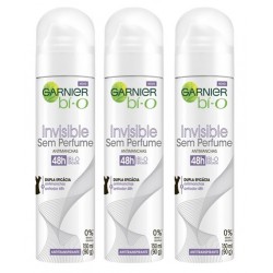 Desodorante Garnier Aerosol Bí-O Invisible Sem Perfume 3 Unidades