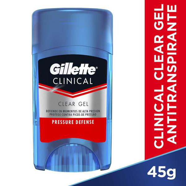 Desodorante Gillette Clear Gel Clinical Pressure Defense 45g