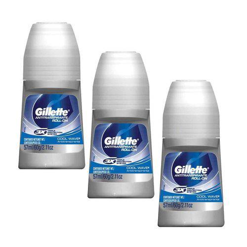 Desodorante Gillette Roll On Masculino Cool Wave 50ml Leve 3 e Pague 2