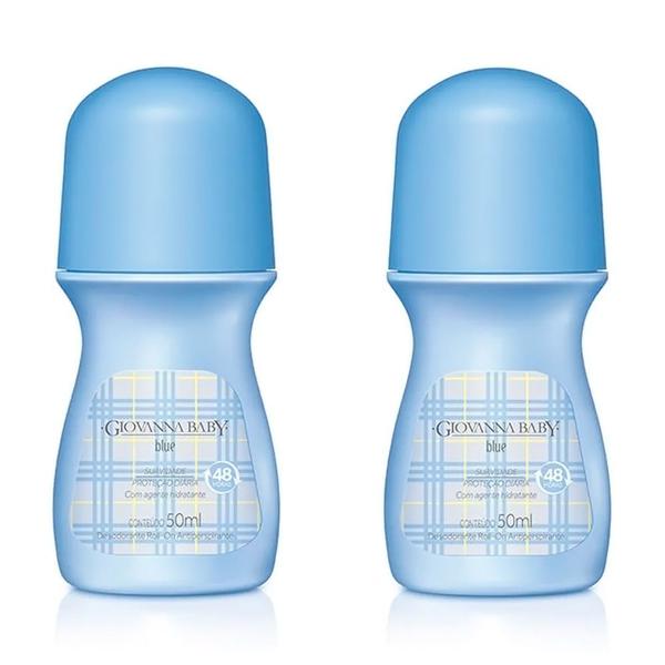 Desodorante Giovanna Baby Blue Roll-on Antiperspirante 48h com 2 Unidades 50ml Cada