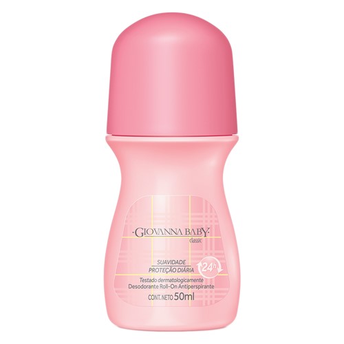 Desodorante Giovanna Baby Classic Rosa Roll-on Antiperspirante 24h com 50ml