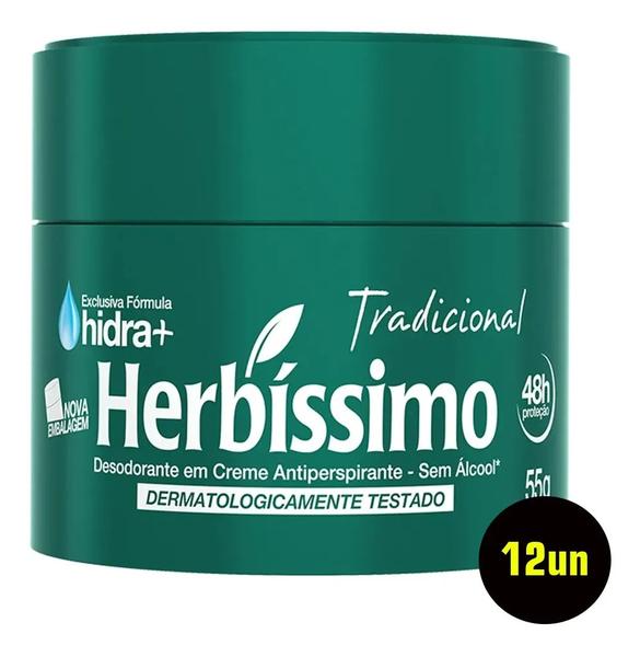 Desodorante Herbíssimo Creme 55g - Kit C/ 12un