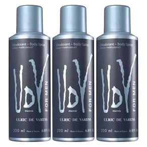 Desodorante - Kit Ulrich de Varens - 3x Body Spray UDV For Men Kit