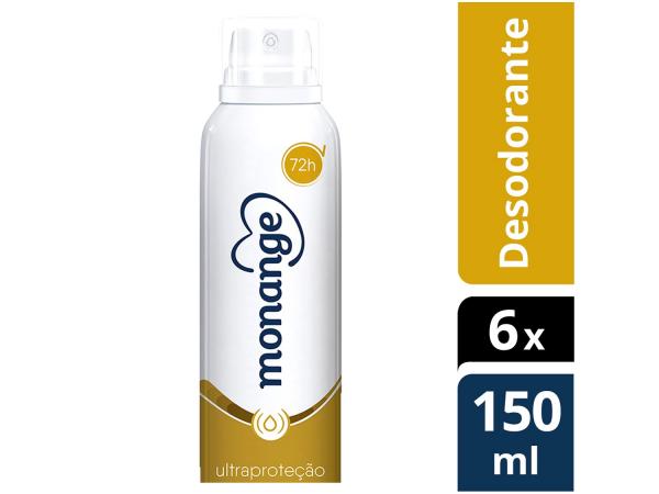 Desodorante Monange Antitranspirante Aerosol - Feminino Ultraproteção 150ml 6 Unidades