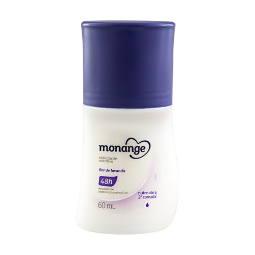 Desodorante Monange Hidratação Nutritiva Flor de Lavanda Roll-on Antitranspirante 48h com 60ml