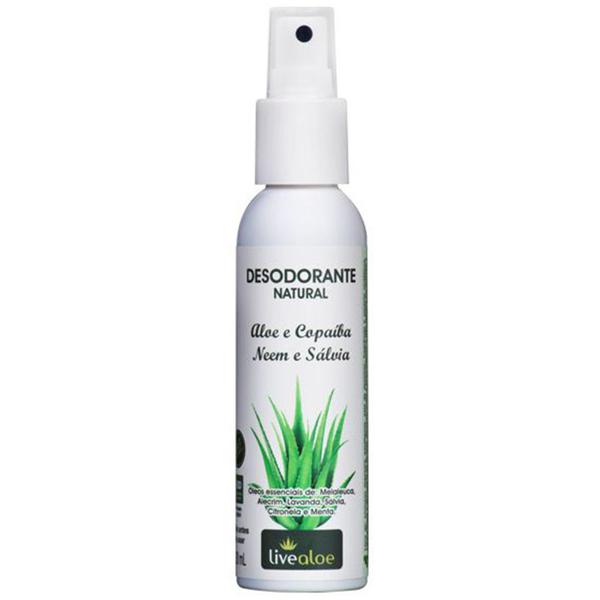 Desodorante Natural Aloe e Copaíba, Neem e Sálvia 120ml Livealoe