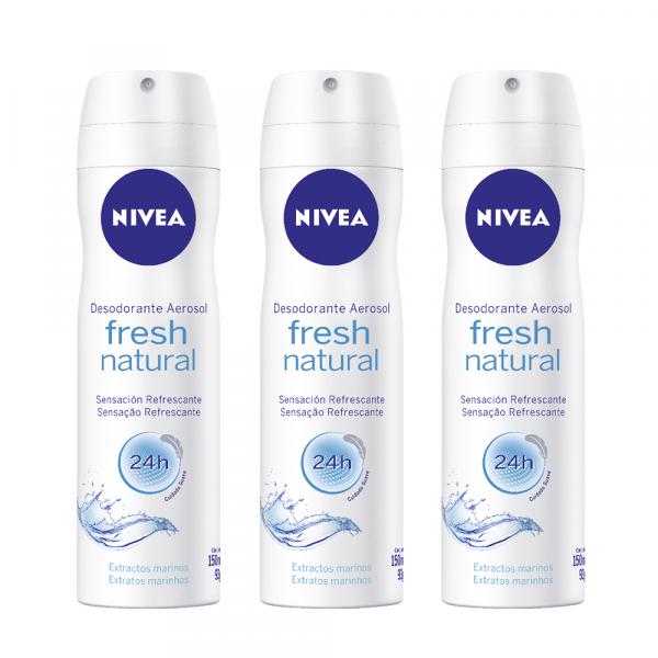 Desodorante Nivea Aerosol Fresh Feminino 150ml 3 Unidades - NIVEA