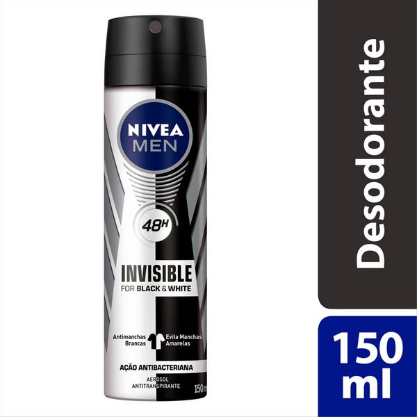 Desodorante Nivea Aerosol Invisible BlackWhite Power Masculino 100ml