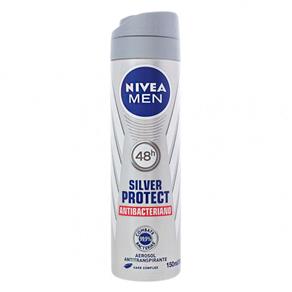 Desodorante Nivea Aerosol Silver Protect Antibacteriano Men - 150ml