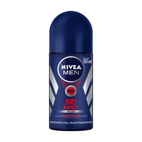 Desodorante Nivea For Men Dry Impact Plus 48h Rollon 50mL