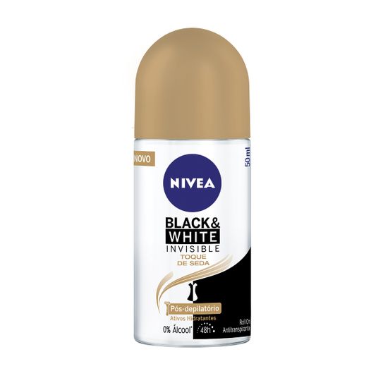 Desodorante Nivea Invisible Black White Toque de Seda Rollon 50ml