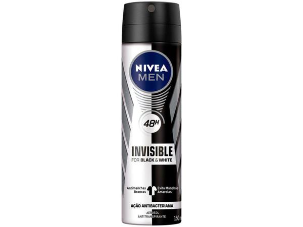 Desodorante Nivea Invisible For Black White - Aerossol Antitranspirante Masculino 150ml