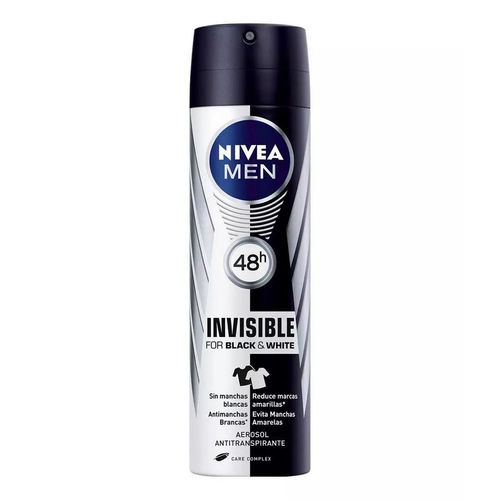 Desodorante Nivea Men Invisible For Black & White Aerosol Antitranspirante 48h 150ml