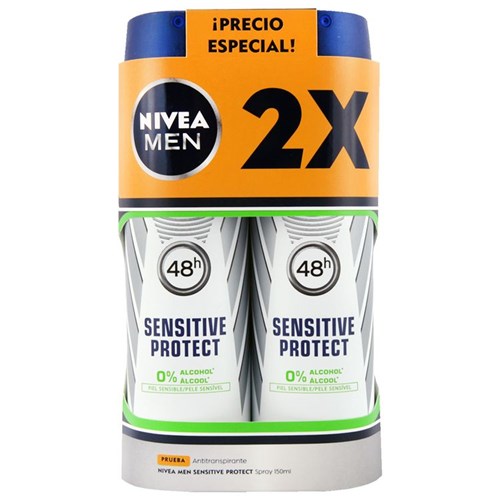 Desodorante Nivea Men, Sensitive, Protect, 150 Ml, 2 Unid
