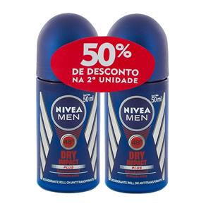 Desodorante Nivea Roll On For Men Dry Impact 50ml 2 Unidades