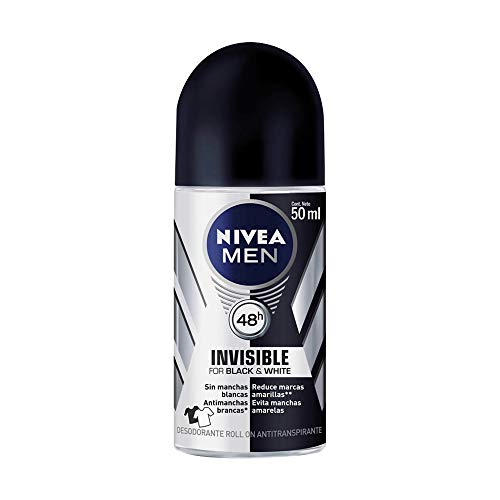 Desodorante Nivea Roll-On Invisible Black&White Men 50ml, Nivea