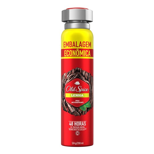 Desodorante Old Spice Lenha Spray Antitranspirante 200ml Embalagem Econômica