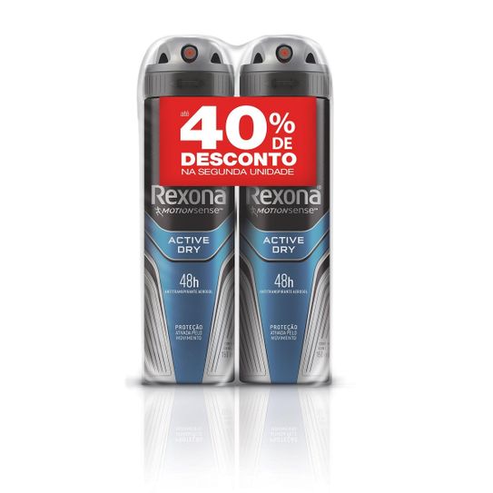 Desodorante Rexona Active Dry Aerossol 90g com 2 Unidades Preço Especial