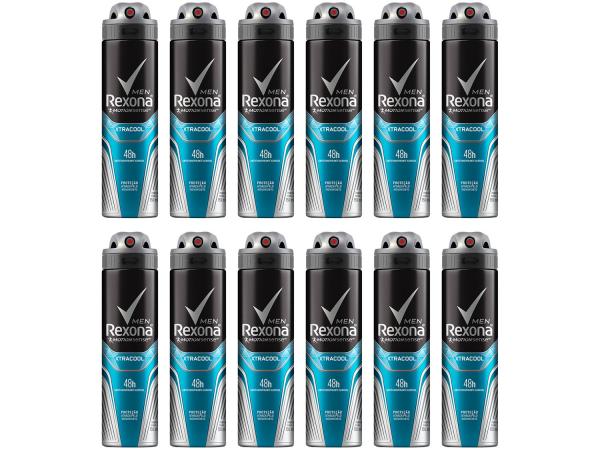 Desodorante Rexona Aerosol Antitranspirante - Masculino Xtracool 12 Unidades Kit Black Friday