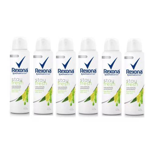 Desodorante Rexona Aerosol Bamboo Feminino Stay Fresh 120ml 6und