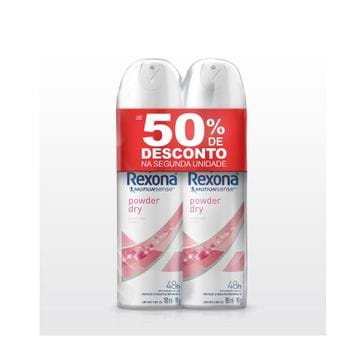 Desodorante Rexona Aerosol Woman Powder 90g 2 Unidades com 50% de Desconto no Segundo