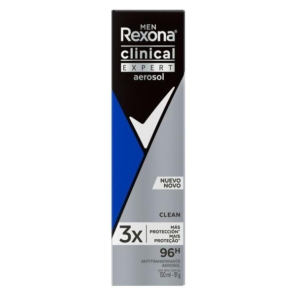 Desodorante Rexona Aerossol Clinical Clean Men 96h - 150ml