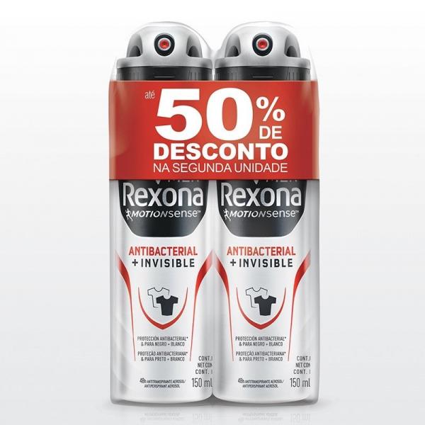 Desodorante Rexona Antibacterial Invisible Men 50 Off na 2ª Unidade