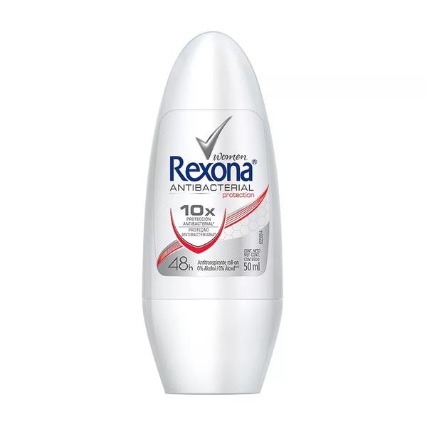 Desodorante Rexona Antibacterial Protection Feminino Roll On - 50ml - Unilever