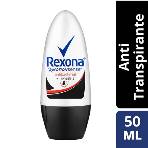 Desodorante Rexona Antibacterial Roll On 50 Ml Desodorante Femenino Rexona 50 Ml, Antibacterial Invisible Roll-On