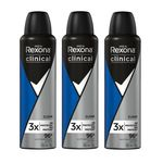 Desodorante Rexona Clinical Aerosol Clean Masculino 150ml - 3 Unidades