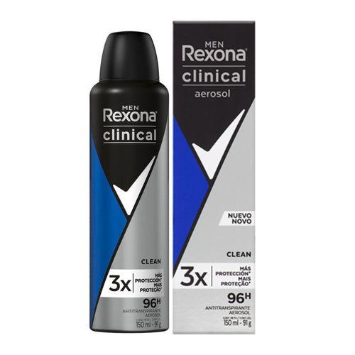 Desodorante Rexona Clinical Aerosol Clean Masculino 150ml
