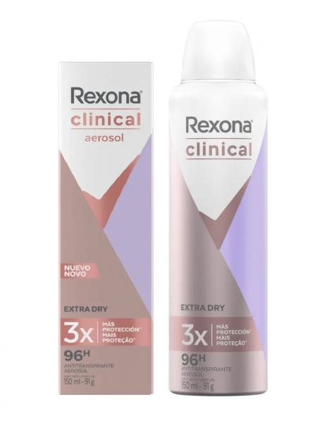 Desodorante Rexona Clinical Aerosol Extra Dry Feminino 150ml - 1 Unidade