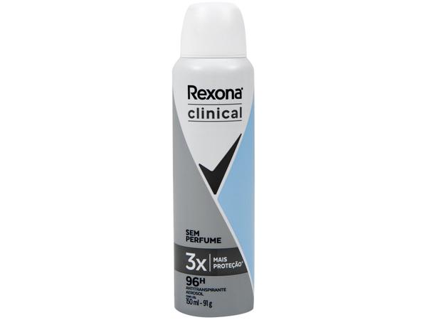 Desodorante Rexona Clinical Aerossol - Antitranspirante Feminino Sem Perfume 150ml