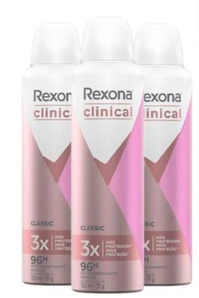 Desodorante Rexona Clinical Classic 150ml/91g. 3 Unidades. - Unilever