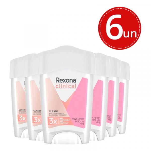 Desodorante Rexona Clinical Creme Soft Women 48g - 6 Unidades