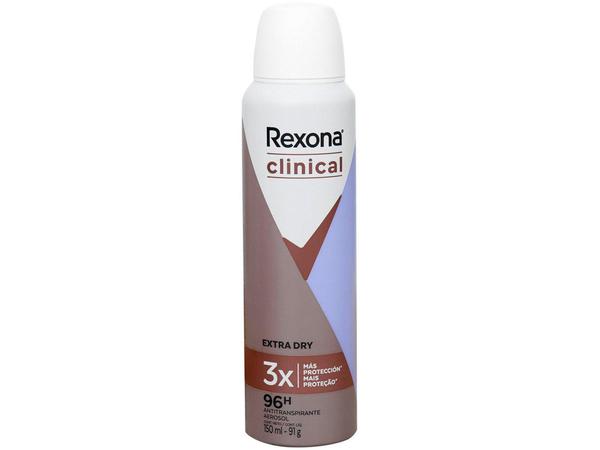 Desodorante Rexona Clinical Extra Dry Aerossol - Antitranspirante Feminino 150ml