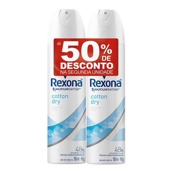 Desodorante Rexona Cotton Dry Aerosol 50% de Desconto na Segunda Unidade