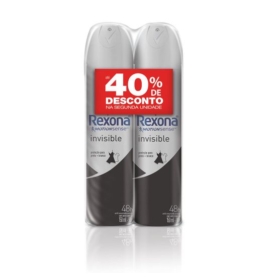 Desodorante Rexona Invisible Aerossol 90g com 2 Unidades Preços Especial