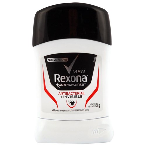 Desodorante Rexona Men Antibacterial Barra 50 G Desodorante Masculino Rexona 50 G, Antibacterial Invisible Barra