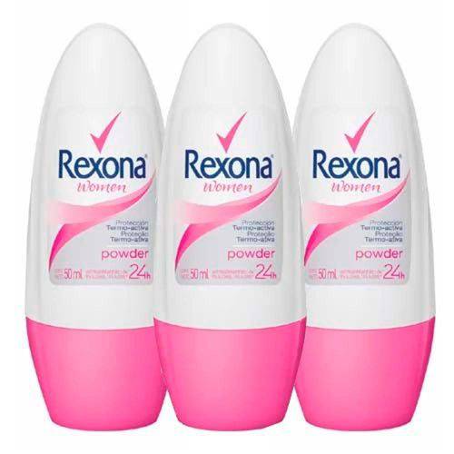 Desodorante Rexona Roll On Feminino Powder 50ml Leve 3 Pague 2