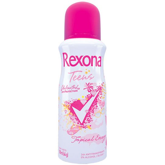 Desodorante Rexona Teens Tropical Energy Aerossol 64g