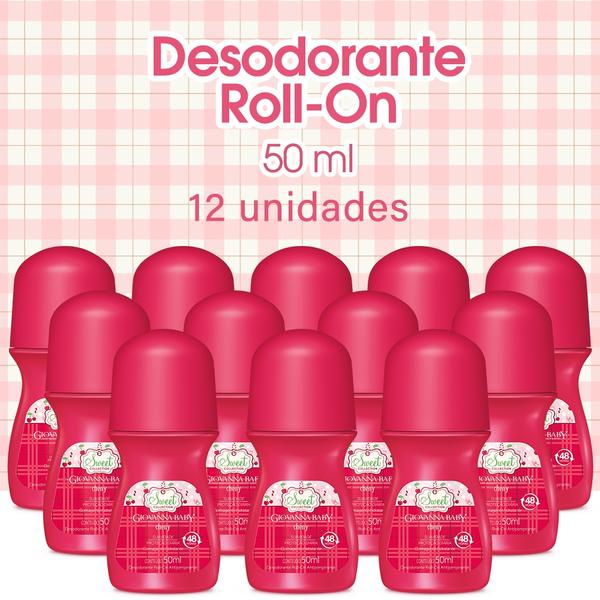 Desodorante Roll-On Antiperspirante Giovanna Baby Cherry 50ml (KIT 12 Unidades)