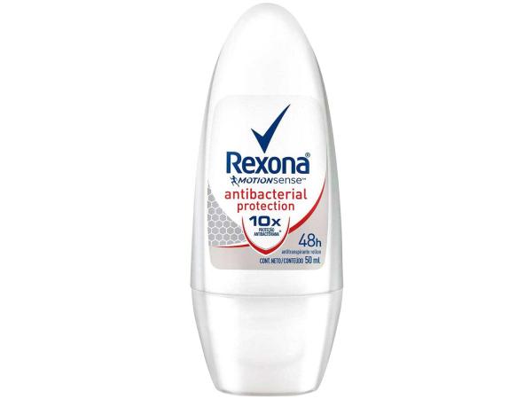 Desodorante Roll On Antitranspirante Feminino - Rexona Antibacterial Protection 50ml