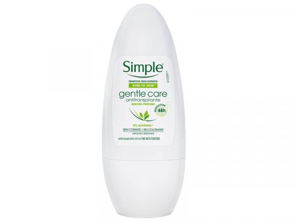 Desodorante Roll On Antitranspirante Unissex - Simple Kind To Skin Gentle Care 50ml